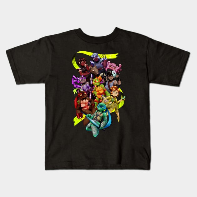 Turtle Power (transparent) Kids T-Shirt by KyDv404